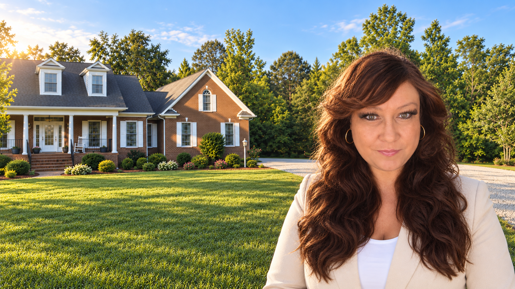 Yvette Timberlake in front of her family home in Southern Virginia.